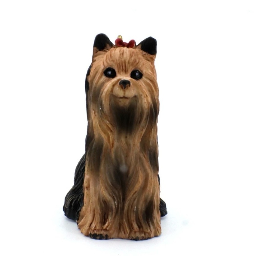 Yorkie Dog Ornament Vintage Figurine Pet Lover Christmas Decor Holiday Gifts - Picture 1 of 11